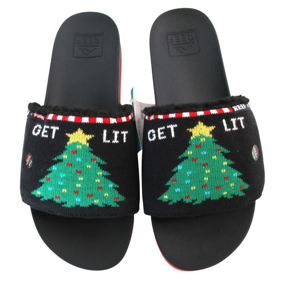 New REEF Scout X Tipsy Elves Get Lit Christmas Sandals Women 8 - Picture 2 of 10